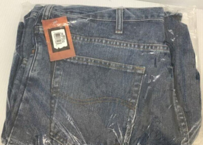 Lee Jeans Men's 40X 30 Dark Blue Pepper Stone Wash Regular Fit Straight