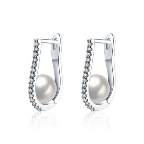 Round Circle Cubic Zirconia Earrings Women Fashion Jewelries Copper Hoop Earring - Picture 14 of 41