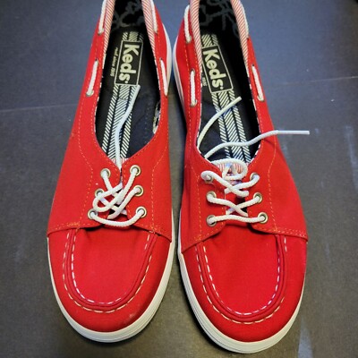 Keds Classic Champion Shoes Womens Red/White Canvas