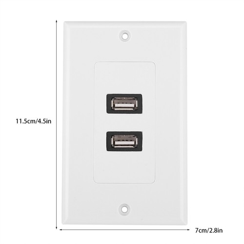 Dual Port USB2.0 Wall Plate Panel For Home Office Building Hotel Decoration - Picture 7 of 10