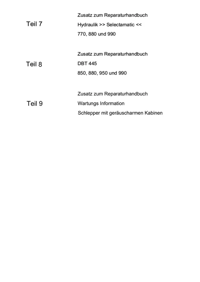 David Brown Werkstatthandbuch Reparatur Handbuch Traktor 770 850 880 950 990 - Bild 3 von 3