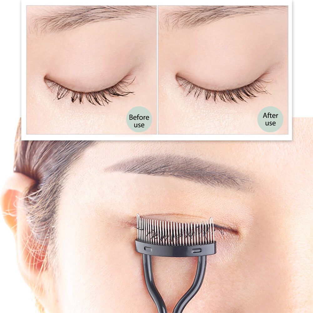 Eyelash Separator Comb with Steel Teeth Foldable Lash Separator Brush