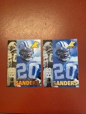 2 CARD LOT BARRY SANDERS 1997 PINNACLE INSIDE SILVER LINING PARALLEL + BASE #3