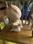 Vintage  Lefton Bisque Kewpie Doll Piano baby 4"x2"  Blue Angel wings — photo 3