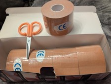 5 Rolls Skin Color Kinesiology Tape, 2" x 16.4' Waterproof Athletic Sport Tape