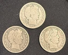1893 Barber Half Dollar 50c Coin Lot Of 3