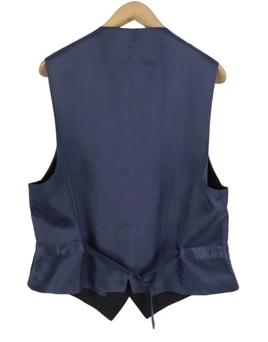 SUITSUPPLY Men Waistcoat Ferrara UK48R Navy Wool Single Breasted Vest DDP image 4