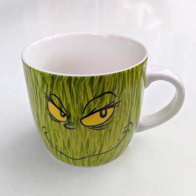 Neu! Dr. Seuss Grinch Smile Tasse grün Meme Weihnachten lustig Neuheit süß TM &
