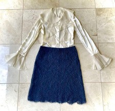 Valentino Women Skirt L Roma All Lace Navy VHTF Designer Collection Popular Prod