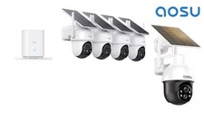 AOSU Solar Security Cameras Outdoor Wireless, 5 Cam-Kit, 2K Color Night Vision