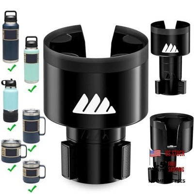 [Upgraded]  Ultimate Car Cup Holder Expander - Adjustable Base - 1pack Black