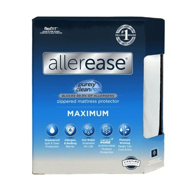 ALLEREASE MAXIMUM Zippered Mattress Protector (KING SIZE) Blocks 99.9% Allergens
