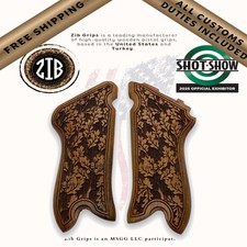 Poignées ZIB pour hêtre teinté jaune Luger P08 - panneaux personnalisés...