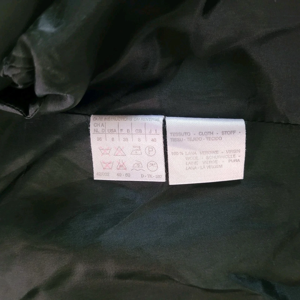 Blazer Max Mara Mujer 100% Lana Talla 6 Negro Doble Pecho Preppy Oficina Bolsillo Foto 3 de 4