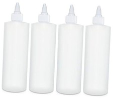 Condiment Squeeze Bottles, 16 OZ Empty Squirt Bottle with Twist Top Cap, Leak