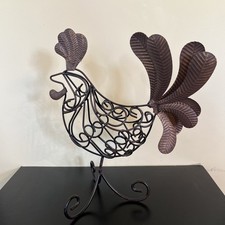 Vintage Metal Rooster Decor 12”
