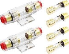4-8 Gauge AWG In-Line Fuse Holder, 4-10 Gauge AWG Wire with 100A AGU Fuses for C