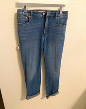 Crown & Ivy Womens Blue Medium Wash Denim Hig...