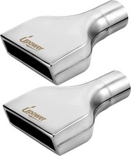 2pcs 2.5 Inlet 2 X 6 Outlet 10 Long Rolled Rectangle Exhaust Tailpipe Tips 2pcs 2.5 Inlet 2 X 6 Outlet 10 Long Rolled Rectangle Exhaust Tailpipe Tips
