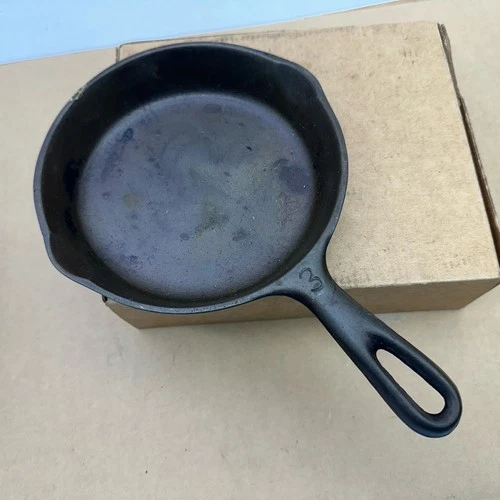 Vintage Unmarked No. 3 Cast Iron Skillet 6 1/2” - Griswold Wagner? USA