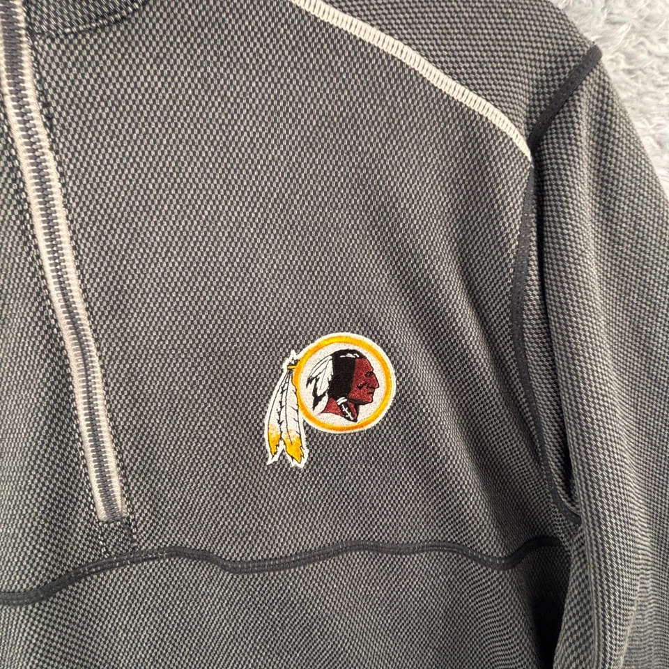 Pullover Antigua Redskins NFL Para hombres M Rendimiento Atlético Cuarto Cremallera Gris Oscuro Foto 3 de 4
