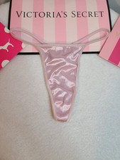 VTG Victoria's Secret Silky Second Skin Satin V-string Thong Panty Size Sm