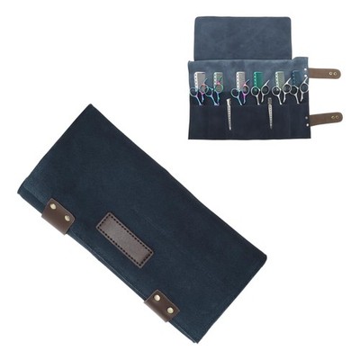Barber Scissors Bag 12 Pockets Roll Up Durable Foldable Pouch - Hair Stylist