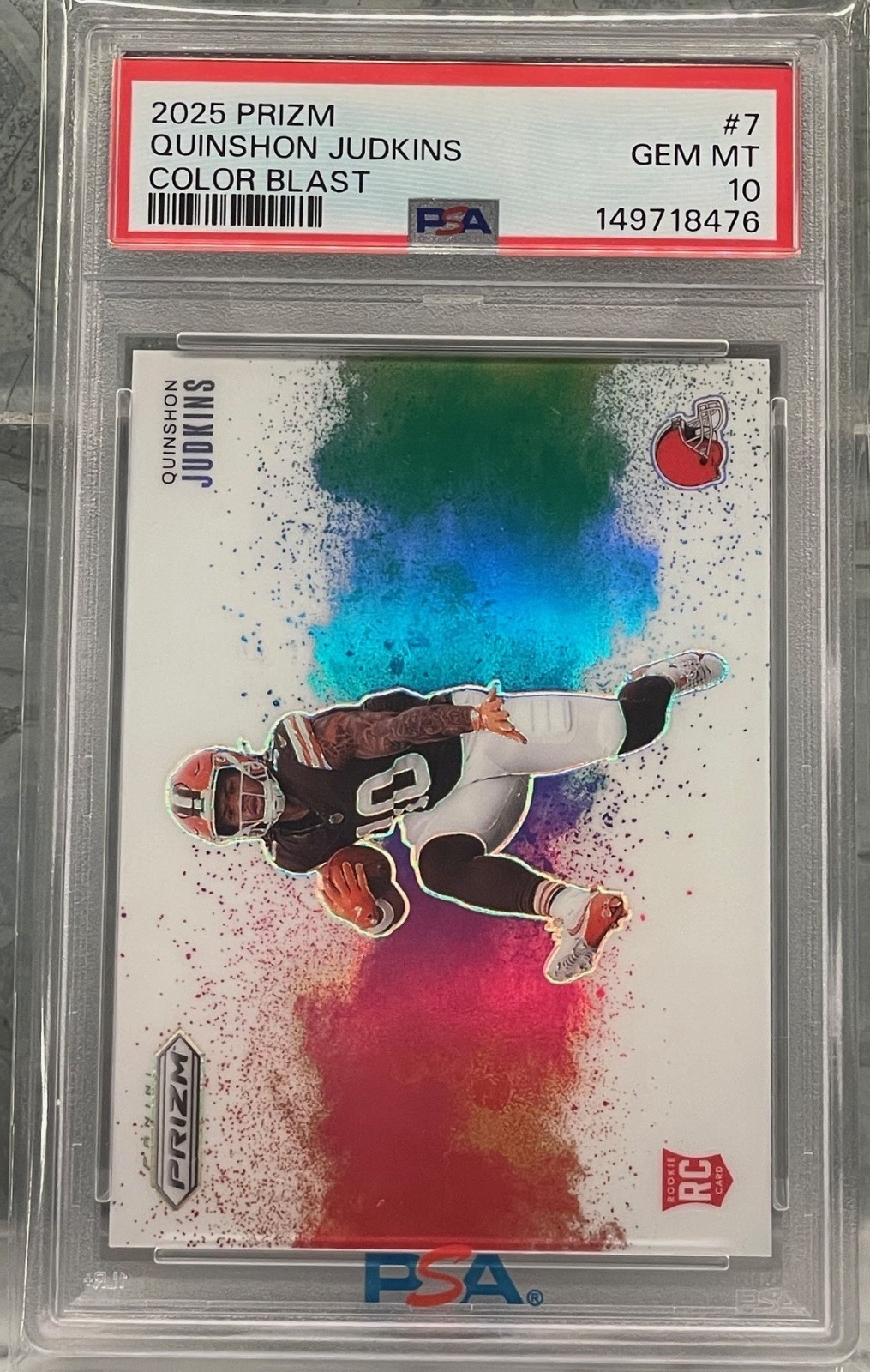 Quinshon Judkins Panini Prizm Color Blast #7 Base