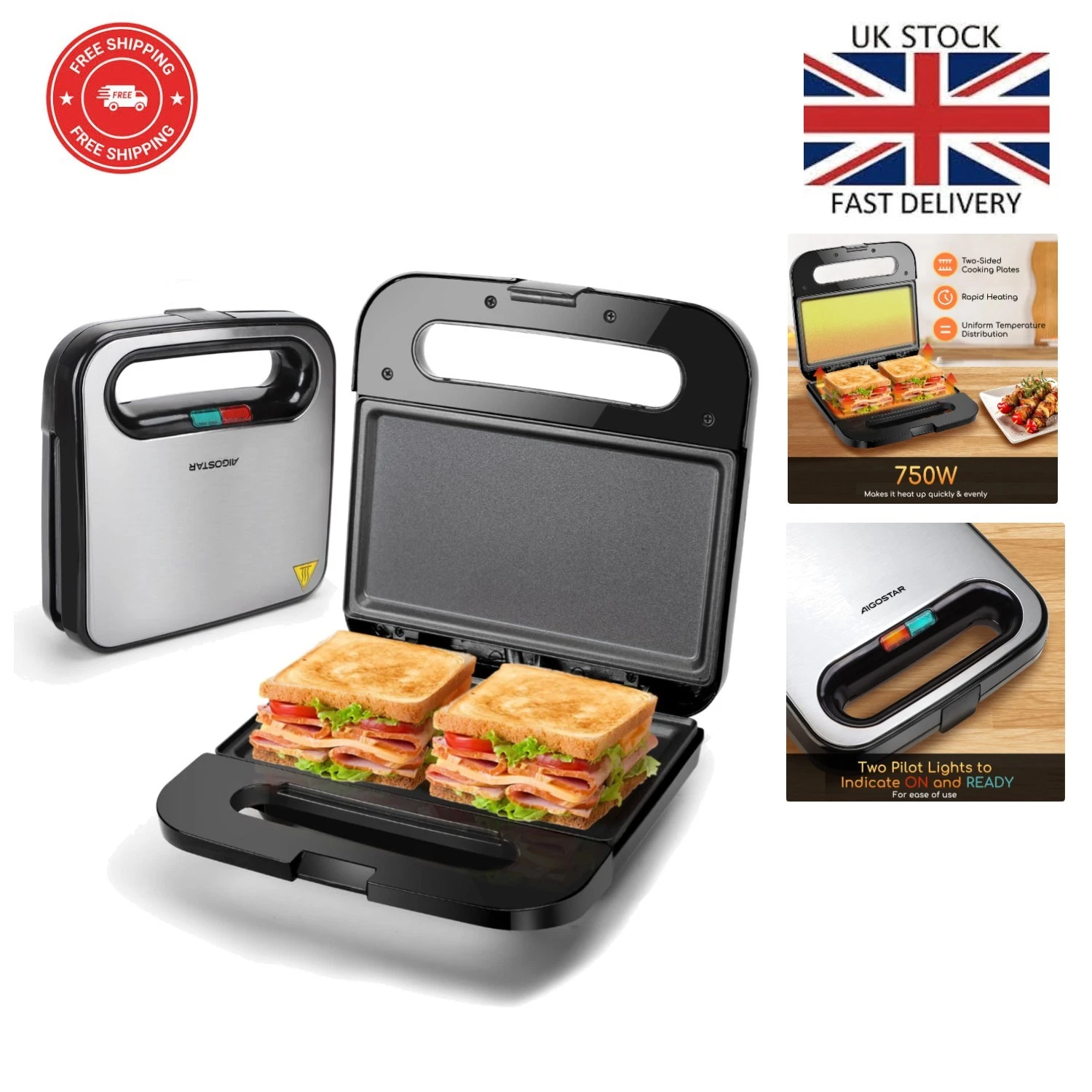 Stainless Steel Panini Press with Locking Latch - Healthier Sandwiches Made Easy
Opens in a new wind