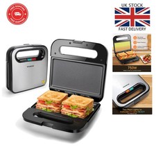 Stainless Steel Panini Press with Locking Latch - Healthier Sandwiches Made Easy