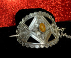 STERLING SILVER BALTIC AMBER HAIR PIN BARRETTE PONY TIAL COVER BUCKLE HAIR CLIP — photo 7