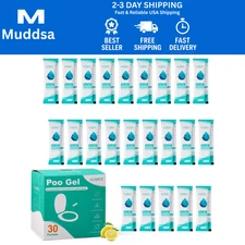 30 Pack Poo Gel for Portable Toilets, Eco Absorbent Powder for Camping