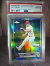 2022 Topps Chrome Sonic - Mike Trout #200 Blue/ Yellow Sonic Pulse Refractor /75