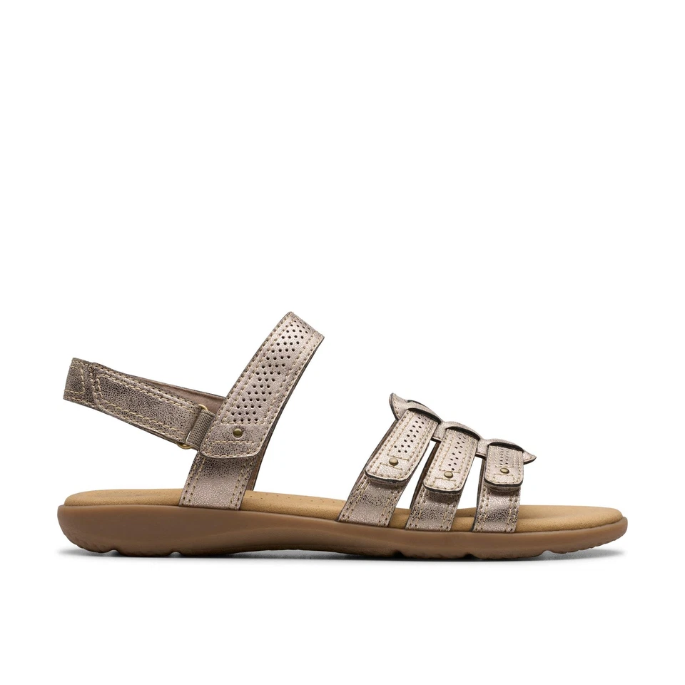Clarks Womens Elizabelle Kay Beige Synthetic Casual  Sandals Shoes