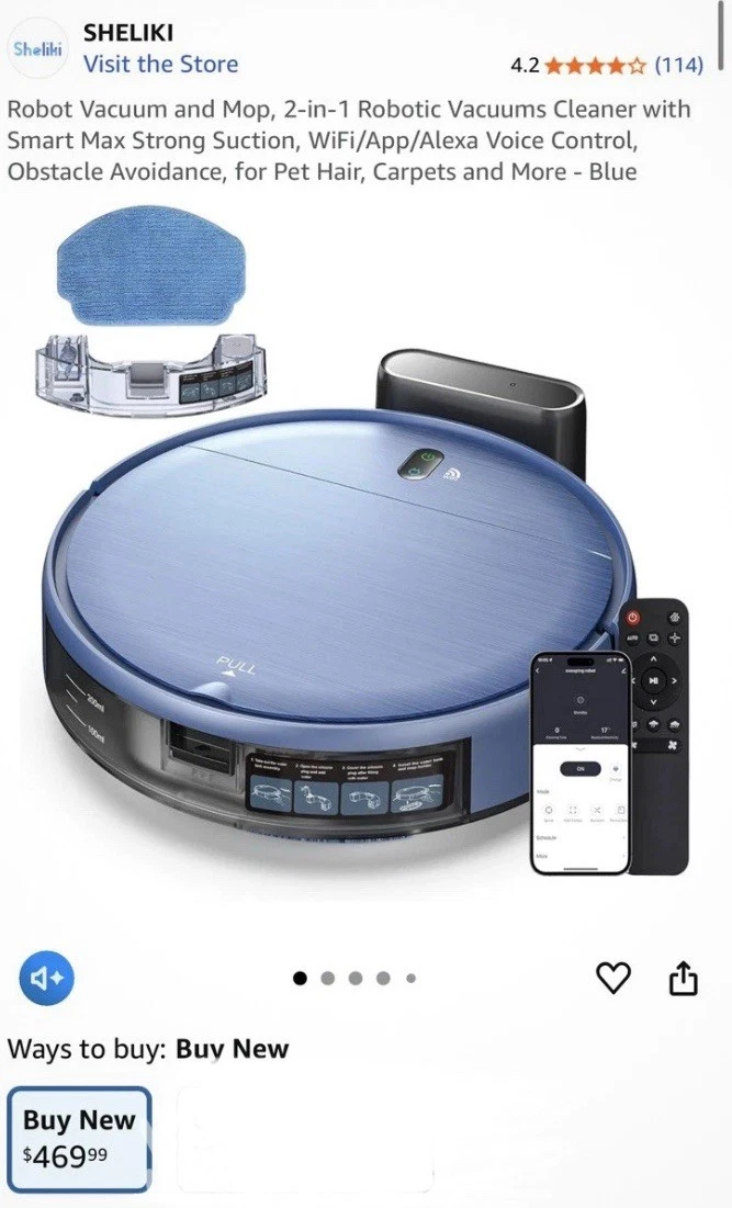 Sheliki Robotic Vacuum And Mop COMBO
