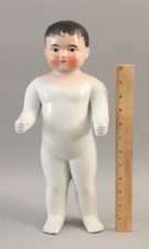 15in Antique Victorian German FROZEN CHARLIE Painted Porcelain China Boy Doll NR