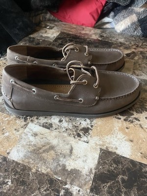 Dockers Brown Leather Boat Shoes Men s Lace Up Moc Toe Deck Loafers Casual Sz 11