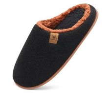Mens House Memory Foam Slippers with Comfortable Warm Plush 13 Black Brown