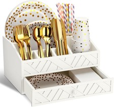 Paper Plate Dispenser Wood Rustic Paper Plate Holder for Countertop