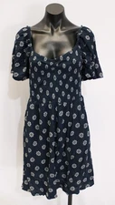 Market & Spruce Women's Cora Smocked Floral Mini Dress CD4 Navy Large NWT