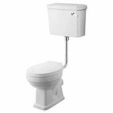 Carlton Low Level Toilet Traditional Pan Cistern Seat White Ceramic Lever Flush