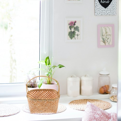 Handmade Woven Bamboo Basket Household Portable Storage Basket Flower Basket - Picture 6 of 12
