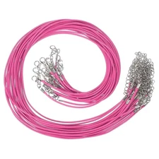20 Pcs 16"x0.06" Necklace Cord Waxed Leather Necklace String Rope Rose