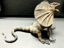 Frilled Lizard Collectable Silicone Figurine Educational Toy 2005 Safari Ltd 10"