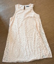 Tommy Hilfiger Sleeveless Lace Overlay A-Line Shift Dress Pink Size 14 Wedding
