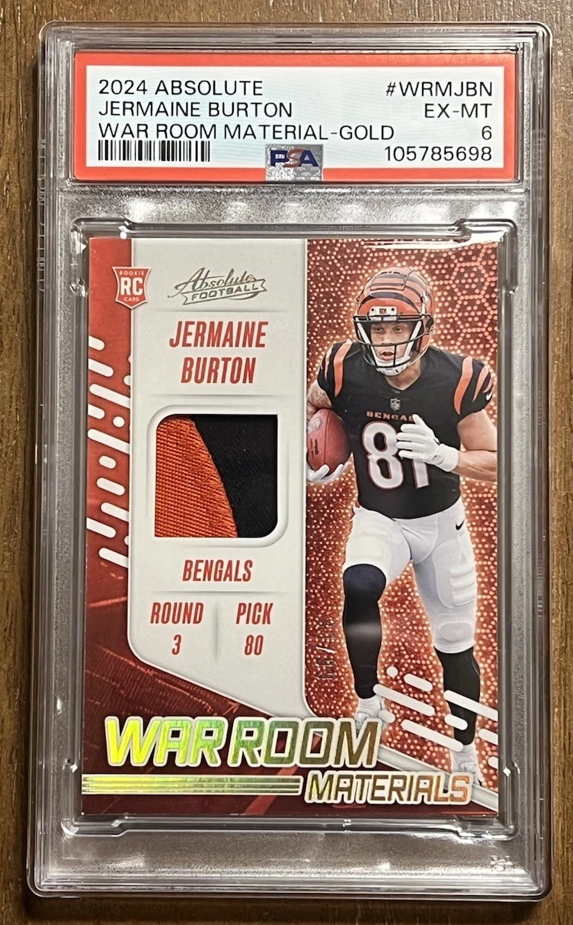 Jermaine Burton Panini Absolute War Room Materials #WRMJBN Gold