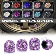 Diamond Bling Car Truck Bike Wheel Tire Air Valve Stem Caps Auto Accessories