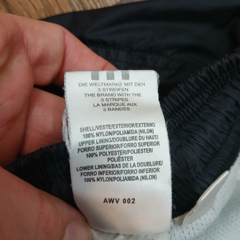 Pantalones deportivos Adidas de colección para hombre grandes negros de nailon forrados patinador Y2K Foto 4 de 4