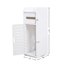 White Wooden Bathroom Cabinet Toilet Cabinet Organizer Storage Shelf