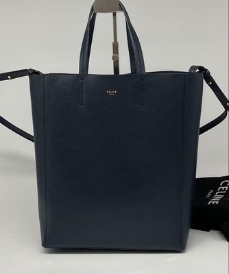 Celine Vertical Small Tote Bag Navy 2way Logo Classic Gebraucht